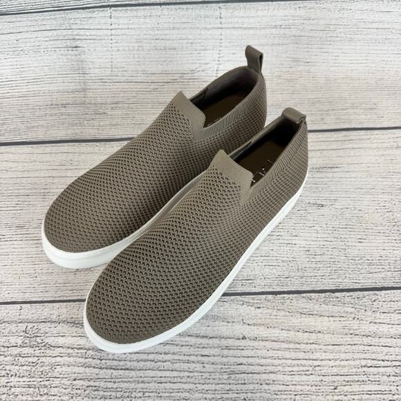 Deltan Women's Taupe Knit Carter Platform Stretch Slip On Sneakers Size 7.5 - Picture 3 of 12